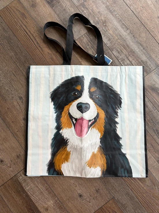 Other - Bernese Mountain Dog Tote Bag with black Straps, Canvas